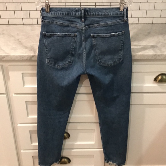 Agolde Jeans Womens 28 Blue Toni Medium Wash Relaxed Boho Ankle High Rise Hippie - Picture 2 of 9